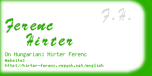 ferenc hirter business card